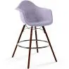 Tabouret de Bar en Velours - Design Scandinave et Pieds en Bois Foncé - Nordika image 9