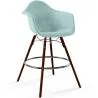 Tabouret de Bar en Velours - Design Scandinave et Pieds en Bois Foncé - Nordika image 9