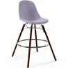 Tabouret de Bar en Velours - Design Scandinave et Pieds en Bois Foncé - Skögur image 9