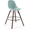 Tabouret de Bar en Velours - Design Scandinave et Pieds en Bois Foncé - Skögur image 9