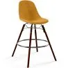 Tabouret de Bar en Velours - Design Scandinave et Pieds en Bois Foncé - Skögur image 9