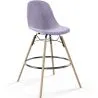 Tabouret de Bar en Velours - Design Scandinave et Pieds en Bois - Skögur image 9