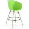 Tabouret de Bar - Design Scandinave - Pieds en Bois Naturel - Melania image 9