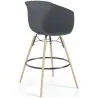 Tabouret de Bar - Design Scandinave - Pieds en Bois Naturel - Melania image 9