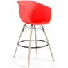 Tabouret de Bar - Design Scandinave - Pieds en Bois Naturel - Melania image 9
