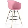 Tabouret de Bar - Design Scandinave - Pieds en Bois Naturel - Melania image 9