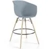 Tabouret de Bar - Design Scandinave - Pieds en Bois Naturel - Melania image 9