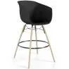 Tabouret de Bar - Design Scandinave - Pieds en Bois Naturel - Melania image 9