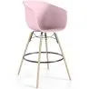 Tabouret de Bar - Design Scandinave - Pieds en Bois Naturel - Melania image 9