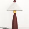Lampe de table avec base en bois et abat-jour en ciment blanc - Ambiana image 9