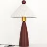 Lampe de table avec base en bois et abat-jour en ciment blanc - Ambiana image 9
