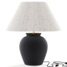 Lampe de Table Vintage - Base en Céramique et Abat-jour en Tissu - Luno image 9
