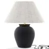 Lampe de Table Vintage - Base en Céramique et Abat-jour en Tissu - Luno image 9