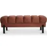 Banc de style Chesterfield tapissé en velours avec pieds en fer - Hamptons image 9
