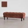 Banc de style Chesterfield tapissé en velours avec pieds en fer - Hamptons image 9