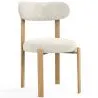 Chaise de salle à manger Chenille rembourrée - Pieds effet Chêne - Design ergonomique et moderne - Okare image 9