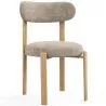 Chaise de salle à manger Chenille rembourrée - Pieds effet Chêne - Design ergonomique et moderne - Okare image 9
