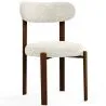 Chaise de salle à manger tapissée en lin – Pieds effet bois foncé – Design ergonomique et moderne – Okare image 9
