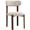 Chaise de salle à manger tapissée en lin – Pieds effet bois foncé – Design ergonomique et moderne – Okare image 9