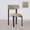 Chaise de salle à manger rembourrée en Chenille – Pieds effet bois foncé – Design ergonomique et moderne – Okare image 9