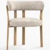 Fauteuil de <em>salle de séjour</em> avec <em>accoudoirs</em> <em>rembourrés</em> en Chenille – <em>Pieds</em> effet chêne – <em>Design ergonomique</em> et moderne – Okare image 9