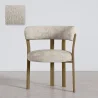 Fauteuil de <em>salle de séjour</em> avec <em>accoudoirs</em> <em>rembourrés</em> en Chenille – <em>Pieds</em> effet chêne – <em>Design ergonomique</em> et moderne – Okare image 9