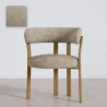 Fauteuil de <em>salle de séjour</em> avec <em>accoudoirs</em> <em>rembourrés</em> en Chenille – <em>Pieds</em> effet chêne – <em>Design ergonomique</em> et moderne – Okare image 9