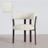 Fauteuil de salon avec accoudoirs rembourrés en Chenille – Pieds effet bois foncé – Design ergonomique et moderne – Okare image 9