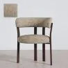 Fauteuil de salon avec accoudoirs rembourrés en Chenille – Pieds effet bois foncé – Design ergonomique et moderne – Okare image 9