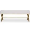Banc Rembourré En Tissu Velours Avec Structure En Métal Doré - Vovi image 9
