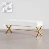Banc Rembourré En Tissu Velours Avec Structure En Métal Doré - Vovi image 9