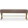 Banc Rembourré En Tissu Velours Avec Structure En Métal Doré - Vovi image 9