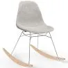 Chaise à bascule moderne en tissu rembourré pour adultes - Pieds en acier et bois - Skögur image 9