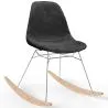 Chaise à bascule moderne en tissu rembourré pour adultes - Pieds en acier et bois - Skögur image 9