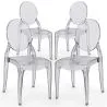 Lot de 4 chaises de salle à manger transparentes - Style Victoria  image 9