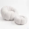 Fauteuil avec Pouf Rembourré – Tissu Doux – Rubi image 9