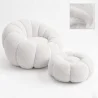 Fauteuil avec Pouf Rembourré – Tissu Doux – Rubi image 9