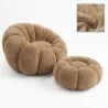 Fauteuil avec Pouf Rembourré – Tissu Doux – Rubi image 9