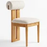 Chaise Rembourrée en Chenille - Cadre en Bois de Caoutchouc Naturel Clair - Ventor image 9