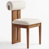 Chaise Rembourrée en Chenille - Cadre en Bois de Caoutchouc Naturel Foncé - Ventor image 9