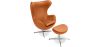  Fauteuil avec repose-pieds design en forme d'œuf - Revêtement en cuir - Brave image 9