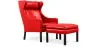 Fauteuil avec Repose-Pieds - Revêtement en Cuir - Micah image 9