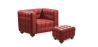 Fauteuil avec Repose-Pieds - Revêtement en Cuir Rembourré - Nubus image 9