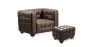 Fauteuil avec Repose-Pieds - Revêtement en Cuir Rembourré - Nubus image 9