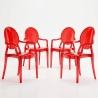 Lot de 4 chaises de salle à manger - Transparentes - Design avec accoudoirs - Louis XIV image 9