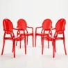 Lot de 4 chaises de salle à manger - Transparentes - Design avec accoudoirs - Louis XIV image 9