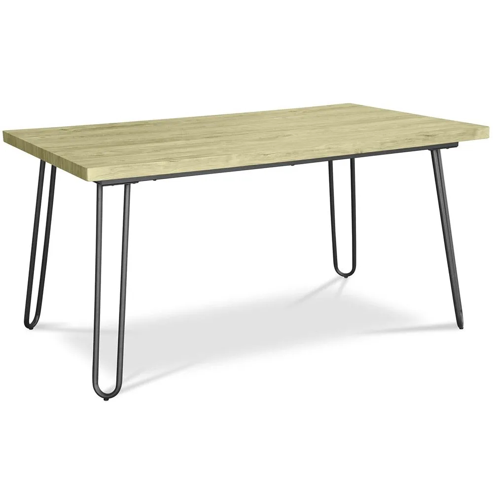 Table à manger rectangulaire - Style industriel - Bois et métal - 150cm - Hairpin image 8