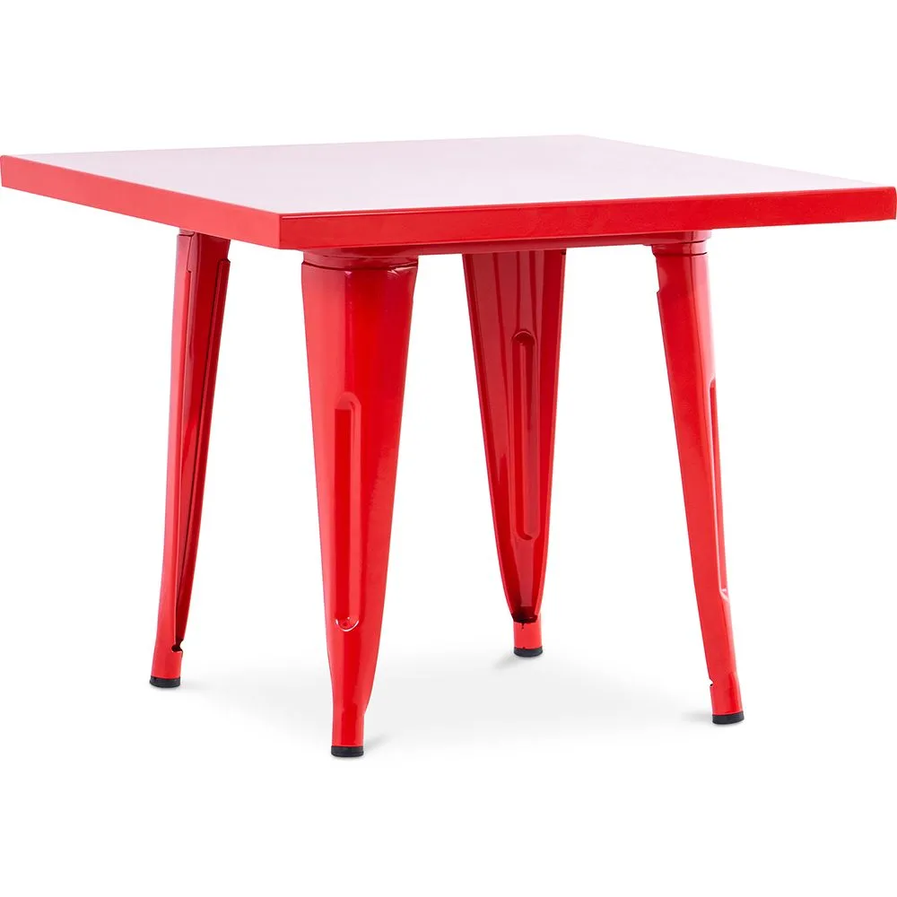 Table carrée pour enfants - Industrielle - Métal - 60cm - Stylix image 8