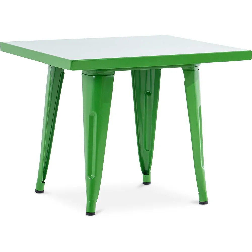Table carrée pour enfants - Industrielle - Métal - 60cm - Stylix image 8