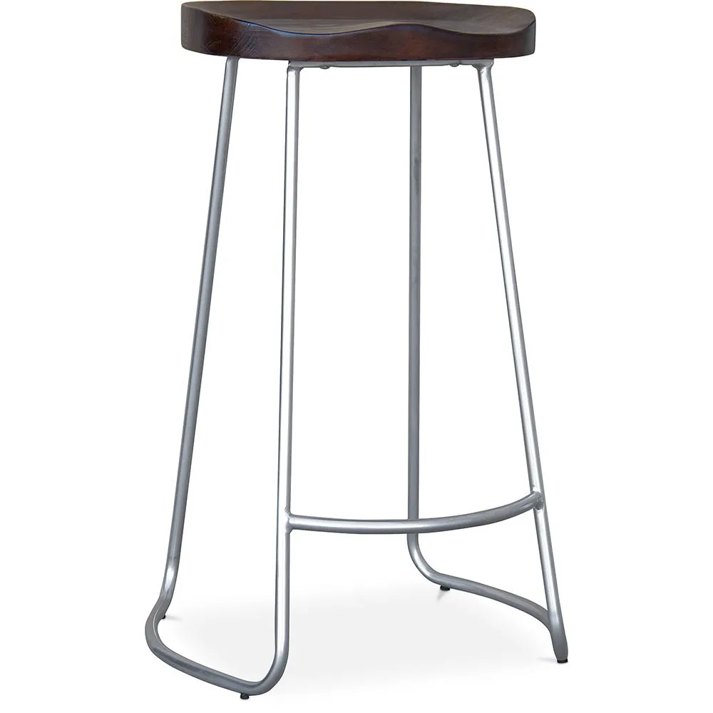 Tabouret de bar - Design industriel - Bois et métal - 76 cm - Aiyana image 8